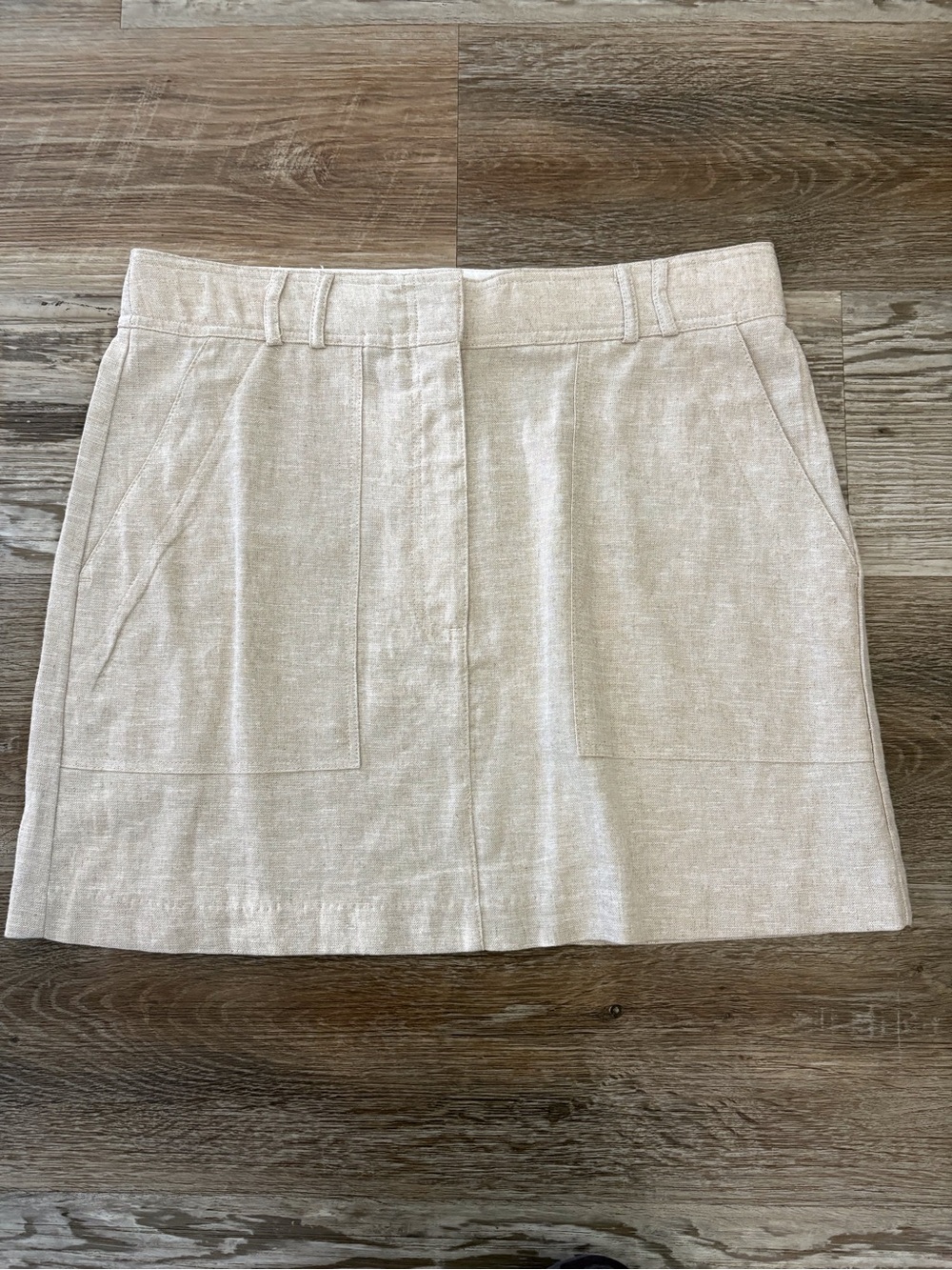 Rachel Zoe Natural Beige Linen Mini Skirt - Picture 8 of 10